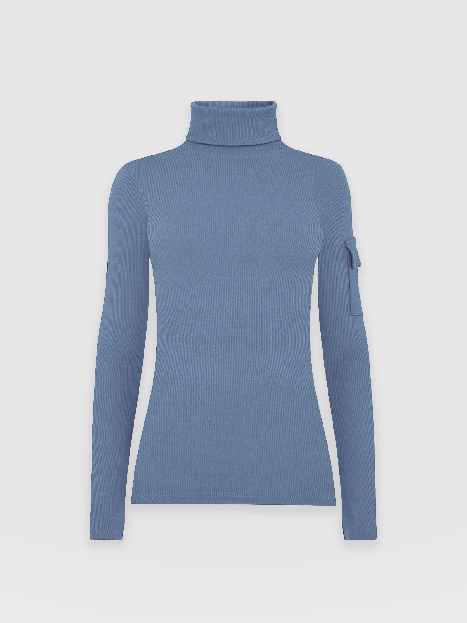 Pocket Roll Neck - Blue